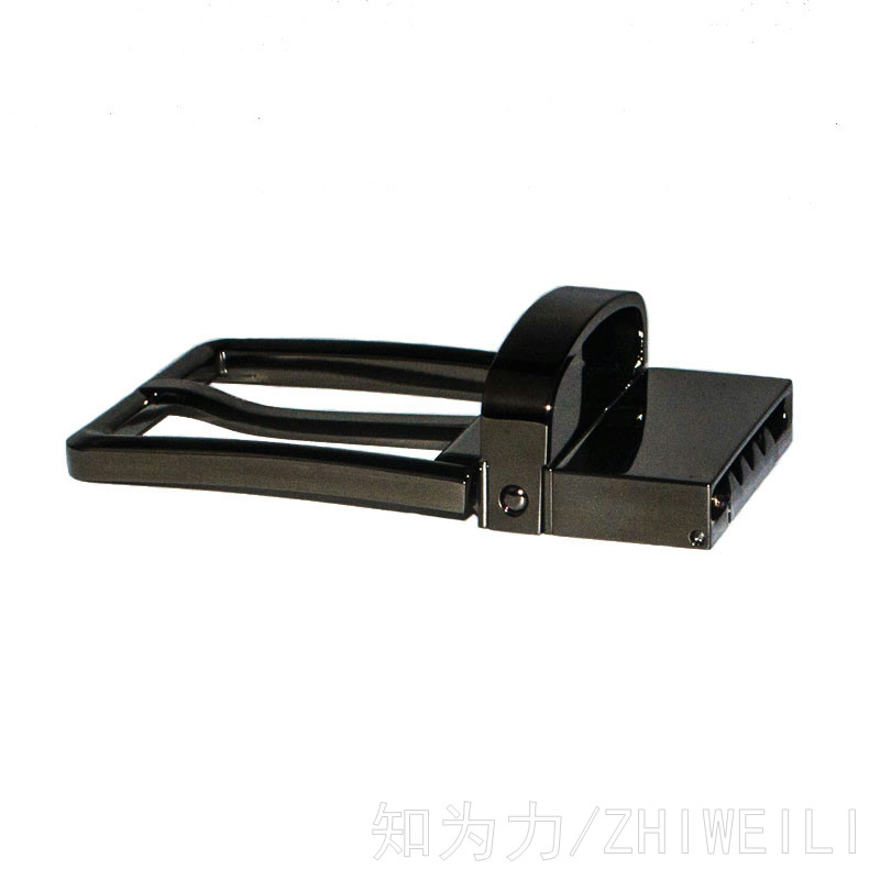 皮带扣男士腰带扣头黑色纯铜方型针扣时尚简约百搭旋转双面裤带头