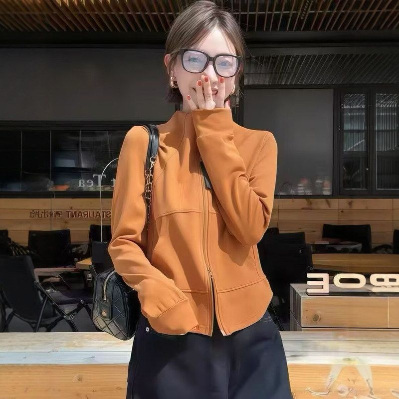 2026秋季立领拉链短款外套女修身显瘦百搭休闲纯色开衫长袖上衣