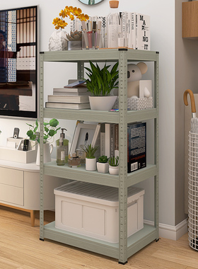 峰阳灰绿色电视柜旁置物架落地花架铁艺轻奢客厅书架收纳架子a1