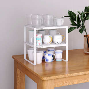 峰阳杯子收纳置物架放杯子的架子放杯具茶杯桌面分层可伸缩多层
