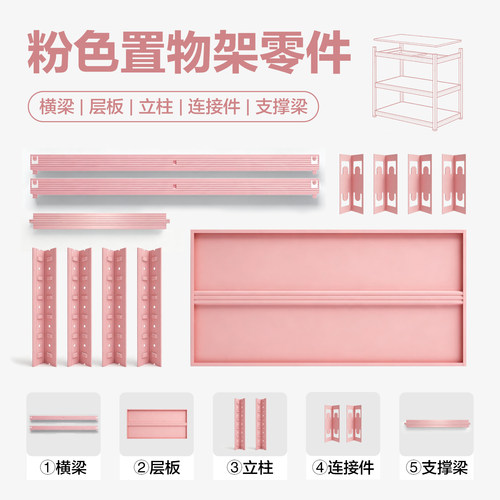粉色厨房置物架零件连接件满30元