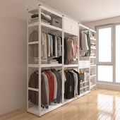 峰阳落地衣架衣帽间置物架开放式 衣柜铁艺客厅卧室组合挂衣架子yj