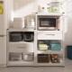 峰阳白色厨房置物架落地式 加抽屉微波炉烤箱架子锅架收纳神器m1