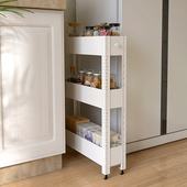 厨房夹缝收纳置物架卫生间浴室厕所缝隙储物架子可移动小推车窄柜