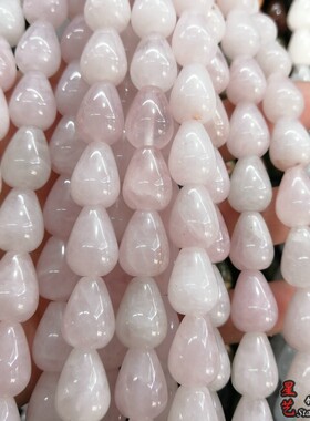 10*14mm天然绿东陵粉晶胖水滴散珠 发簪步摇耳饰diy手作饰品配件