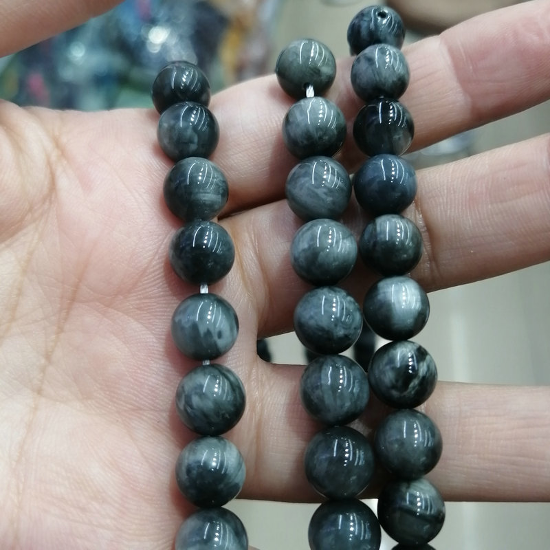 高档圆珠天然鹰眼石散珠 手链项链耳饰串珠饰品配件diy手工制作