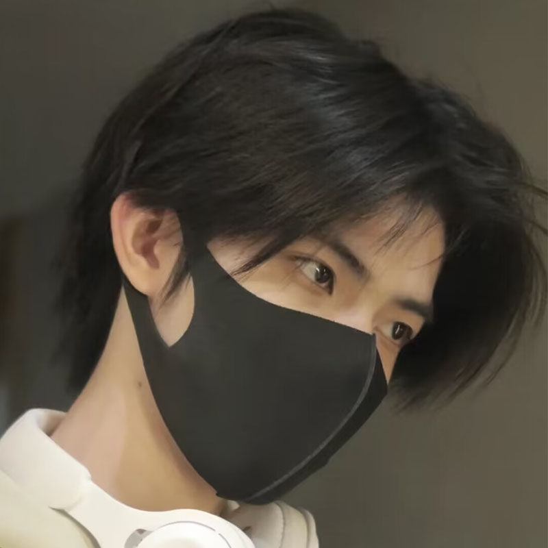 中分假发男短发日系帅气男士蓬松修脸微卷自然短卷发学生全头套式