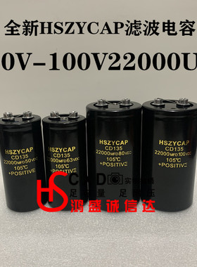 HSZYCAP全新原装100V22000UF电解电容器80VDC22000MFD滤波63V 50V