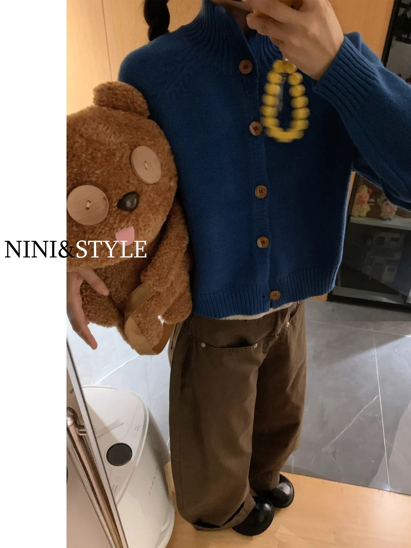 Brown American-Style Workwear Wide-Leg Jeans for Women, 2025 Autumn New Coffee-Colored High-Waisted Straight Loose Scimitar Pants