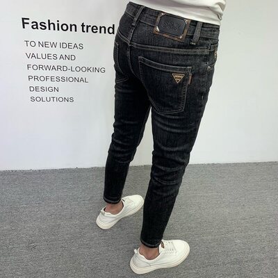 修身牛仔裤九分小脚直筒休闲长裤