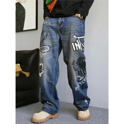 美式复古涂鸦手绘设计感牛