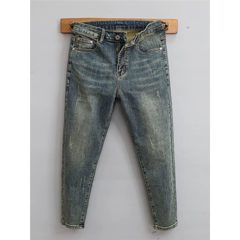 九分裤男士牛仔裤修身小脚韩版潮流2025春秋新款百搭青年流行高端 - 抗战二十年0663出品