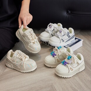 透气时尚 春秋季 儿童板鞋 轻便面包鞋 男童运动鞋 女童小白鞋 2025新款