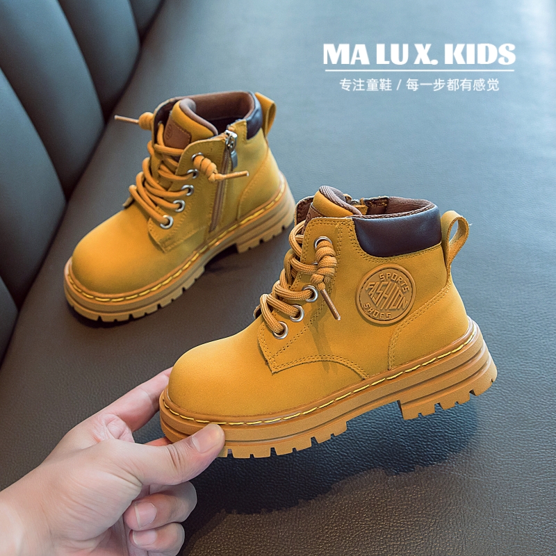儿童男童女童大童秋冬季马丁靴