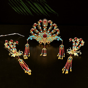 【凤凰套装】新款手工古风汉服凤冠发饰复古新中式配饰头饰原创女