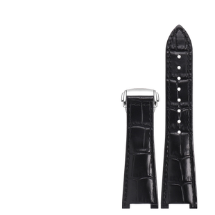 代用欧米茄星座真皮表带男 OMG至臻天文台131.33凹口蓝色手表带24