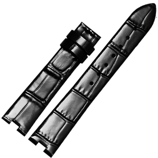 真皮表带女适配卡地亚白气球W4BL0003 WGBL005凹口手表带针扣16mm