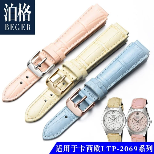 Casio, модный водонепроницаемый ремешок для часов, из натуральной кожи, 14mm, 18mm