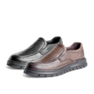 46B11 商务休闲套脚抓纹皮男皮鞋 Senda森达男鞋 2023年秋冬专柜正品