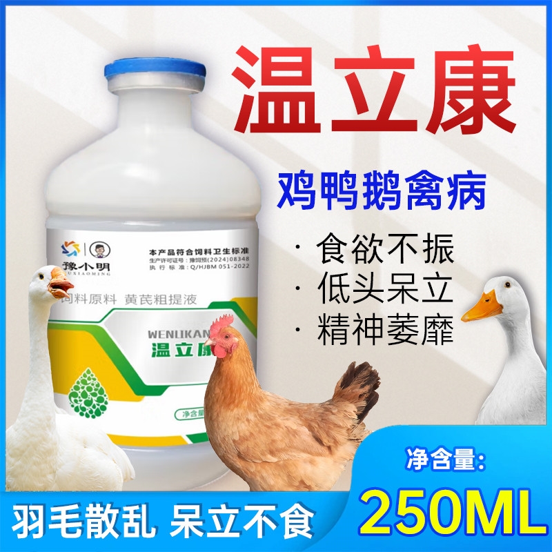温立康正品精神不振缩头炸毛食欲不振禽类受凉水绿便养鸡专用鸽子