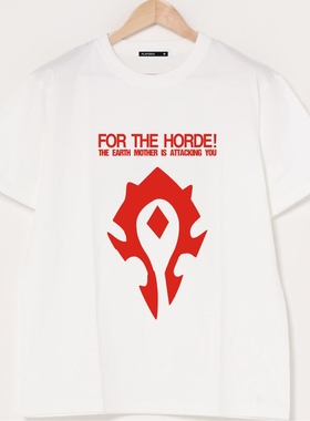 魔兽世界T恤游戏电影周边潮牌WOW部落联盟纯棉黑色圆领短袖男体恤