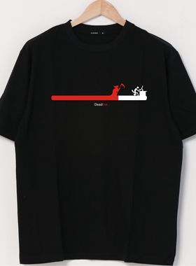 DeadLine... 2023夏季新品男式短袖T恤全棉休闲装半袖程序员体恤