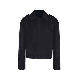 弧型结构线 100%绵羊毛 微宽松 JACKET织带肩袢羊毛夹克 JCAESAR