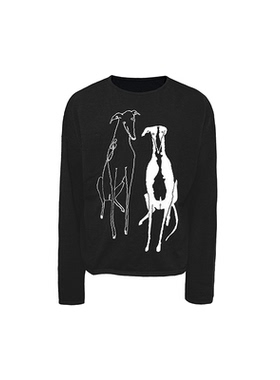 JCAESAR KNITTED SWEATER 针织双犬落肩毛衣 纯棉毛纱 提花工艺