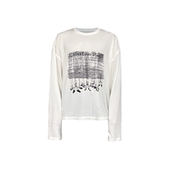 合身印花打底衫 JCAESAR 神秘舞台长袖 天丝羊毛白色 LONG SLEEVE