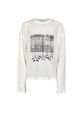 JCAESAR LONG SLEEVE 神秘舞台长袖 天丝羊毛白色 合身印花打底衫