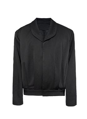 JCAESAR PLEATED JACKET 雕花领打褶夹克 褶皱肌理 激光雕花 短宽