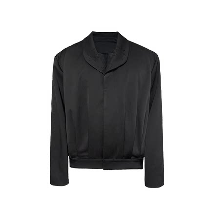 JCAESAR PLEATED JACKET 雕花领打褶夹克 褶皱肌理 激光雕花 短宽