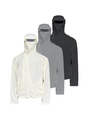 JCAESAR SUN-PROOF JACKET 斜拉链抽绳连帽防晒服UPF100+防晒指数