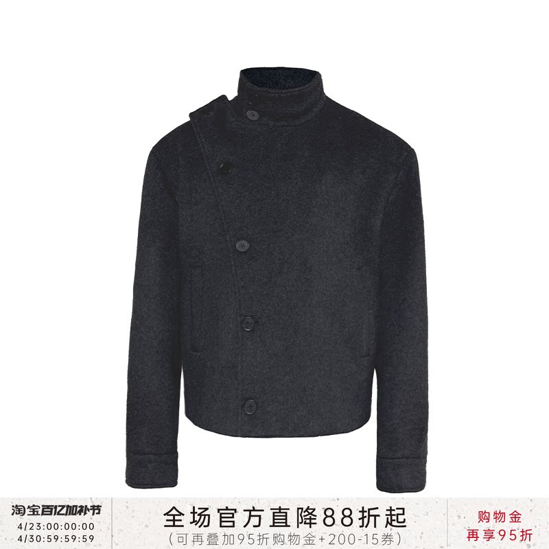 JCAESAR JACKET 翻领纽扣羊毛夹克 高含量羊毛 可调节腰袢 微宽松