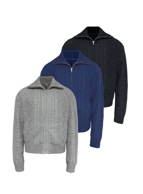 JCAESAR SWEATER提花菱格坑条高领毛衣 高克重毛纱 绞花花型 多色