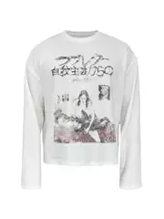 Jcaesar Waffle Sleeve Selfish Waffle Long Sleeve Rock Illustration Conley Print