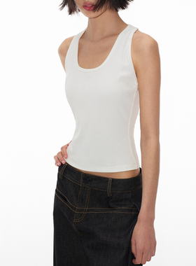 JCAESAR TANK TOP 工字背心 高织数坑条面料 合体剪裁 u型领 透气