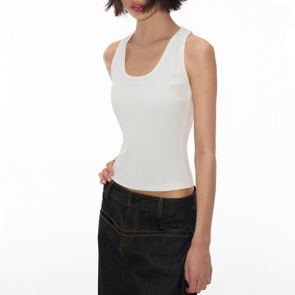 JCAESAR TANK TOP 工字背心 高织数坑条面料 合体剪裁 u型领 透气