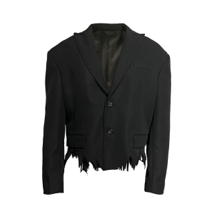 撕裂破坏设计感 JCAESAR SOMKING 1of1垫肩西裝 DESTORYED