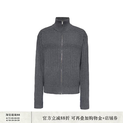 JCAESAR SWEATER 坑条提花毛衣 高克重混纺毛纱 横竖向提花肌理
