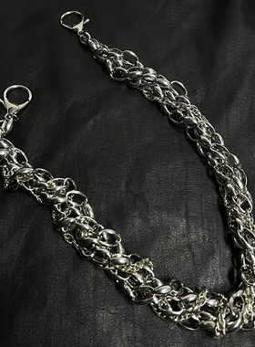 JCAESAR TRIPLE SPIRAL TRPUSERSCHAIN 三重螺旋银色百搭裤链男