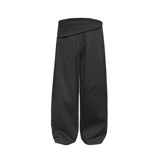 JCAESAR PANTS 翻腰打褶剑道裤 直筒宽松 双打褶设计 面料硬挺