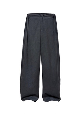 JCAESAR STRIPED PANTS 侧打褶条纹阔腿长裤 多道打褶 垂感西裤