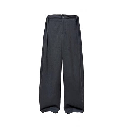 JCAESAR STRIPED PANTS 侧打褶条纹阔腿长裤 多道打褶 垂感西裤