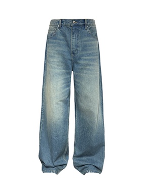 JCAESAR VINTAGE DENIMS 做旧直筒蓝牛 复古水洗 自然猫须 13.5OZ