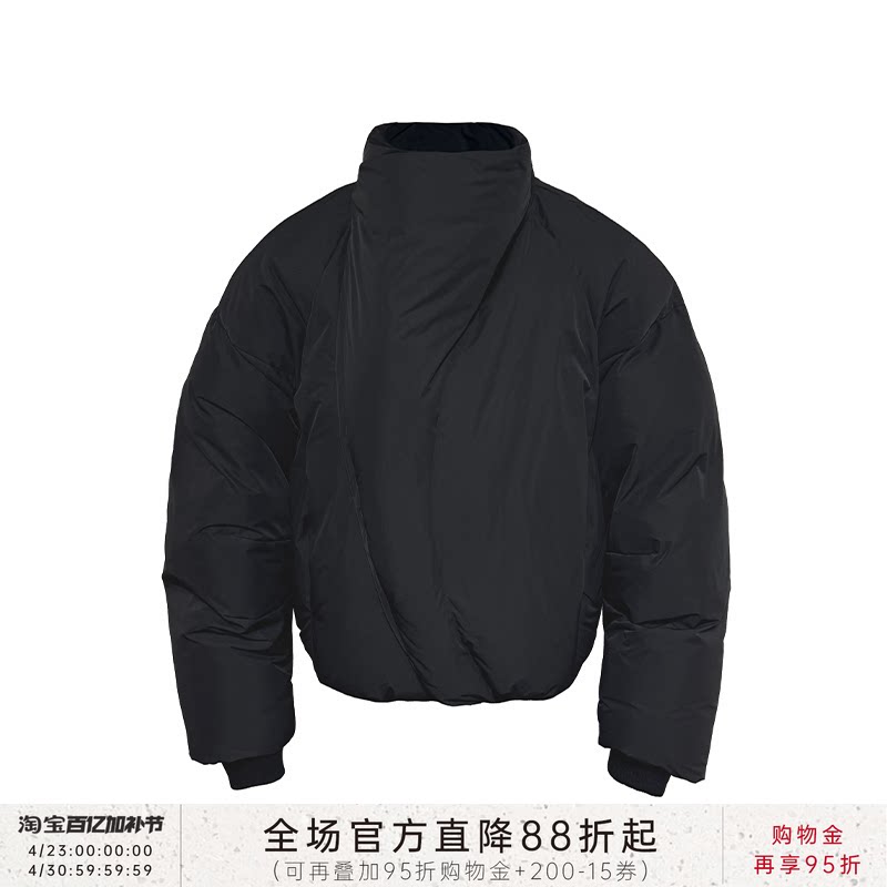 JCAESAR DOWN JACKET弧型拉链磁扣高领羽绒服 90白鸭绒350克