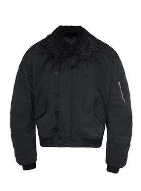 JCAESAR PADDED JACKET做旧可拆卸毛领n2b棉服 水洗粗犷肌理