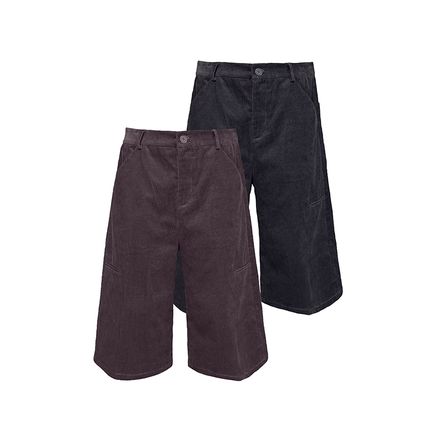 JCAESAR FLEECE CAPRI PANTS条纹灯芯绒七分裤A字版型 侧口袋设计