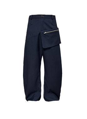JCAESAR WORKWEAR TROUSERS 双腰工装侧袋长裤 黑蓝面料 蜂窝肌理