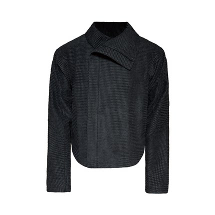 JCAESAR ZIPPER-JACKET 斜拉链扭转夹克 提花肌理 大翻领 斜拉链